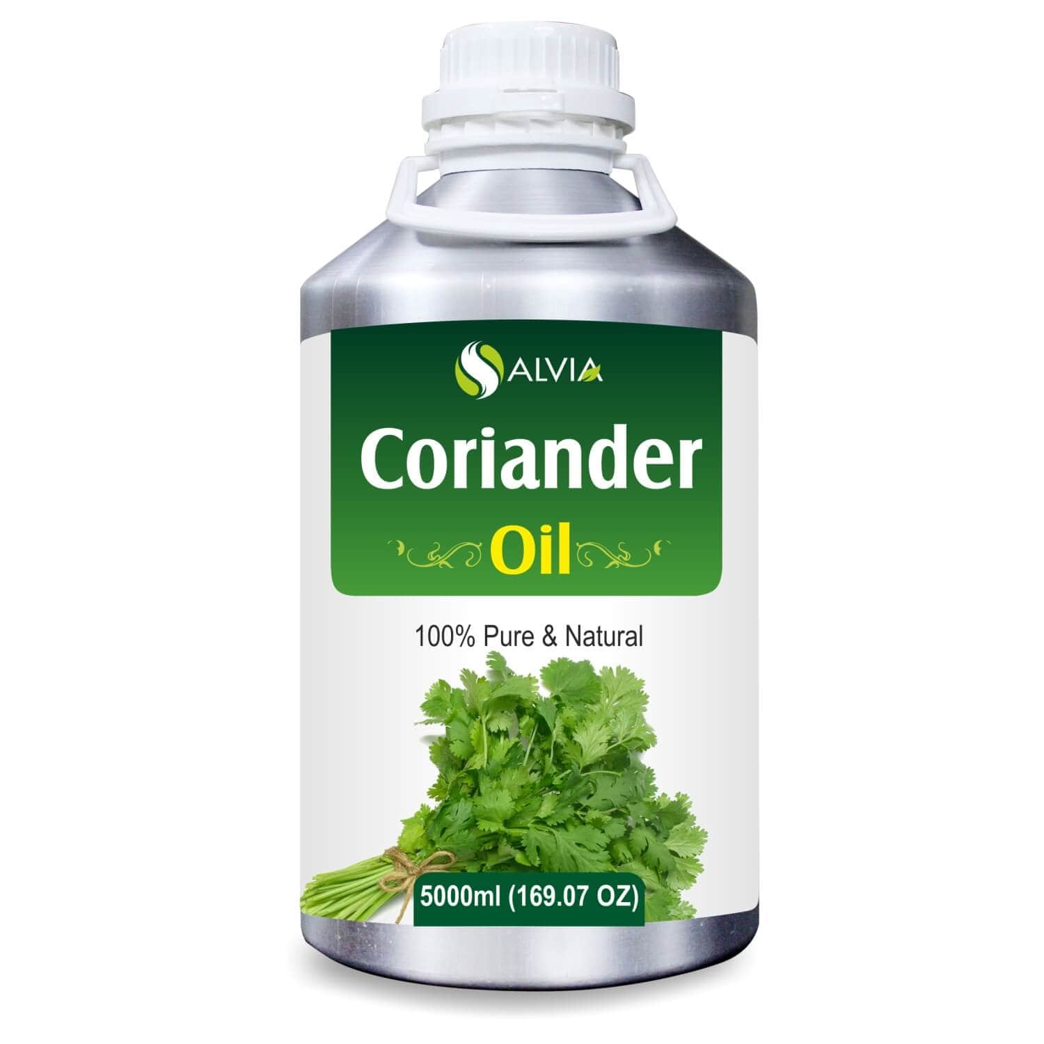 Salvia Natural Essential Oils 5000ml Coriander Oil (Coriandrum sativum) 100% Natural Pure Essential Oil Fights Bacteria, Relieves Pain, Clears Complexion, Promotes Relaxation